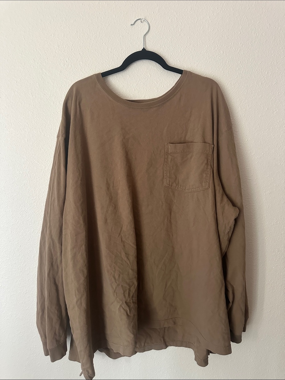 Men's Long Sleeve Pocket Shirt - Brown